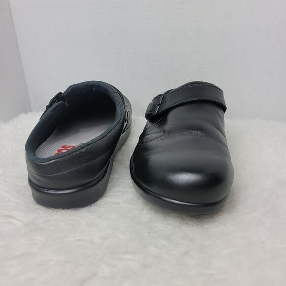SAS Clog Slip On Black Leather Comfort USA Made Women's Shoes Size 9 - Picture 3 of 10